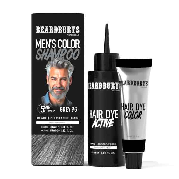 Beardburys Color Shampoo 9G Γκρι - Ανδρικό χρωμοσαμπουάν για φυσικό αποτέλεσμα