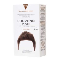 Lorvenn Color Pure Ανδρική Βαφή Μαλλιών Σετ 40+40ml - 50 Καστανό