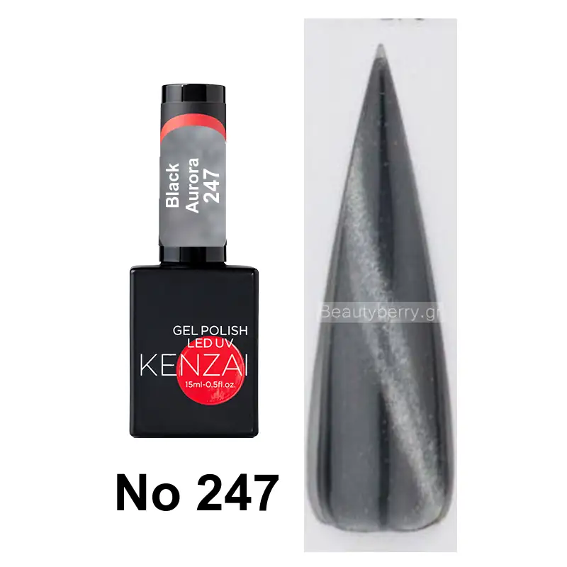Kenzai UV Gel Nail Polish No 247 Black Aurora 15ml