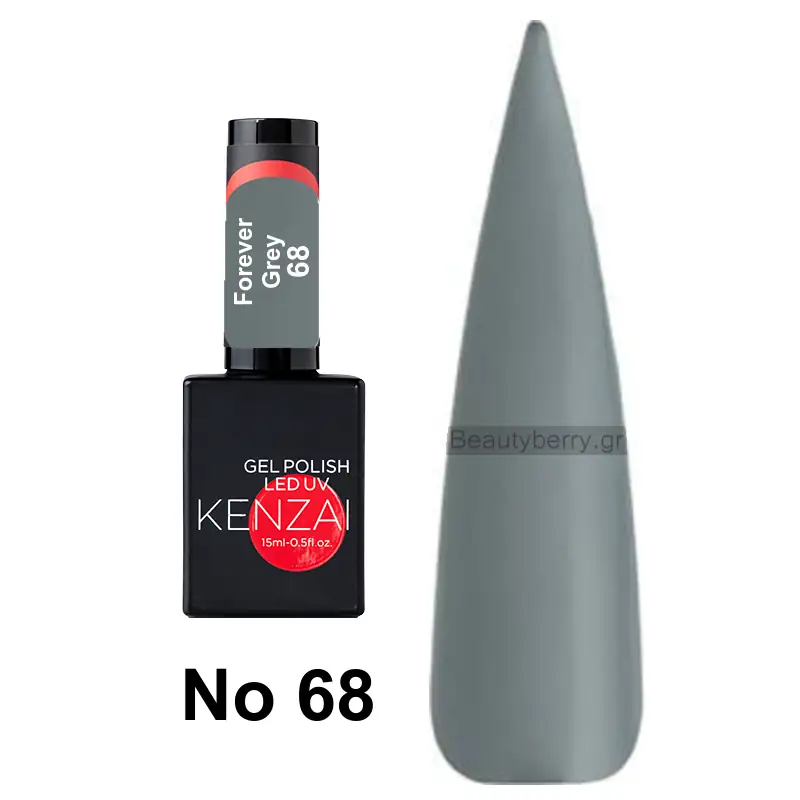 Kenzai UV Gel Nail Polish No 68 Forever Grey 15ml
